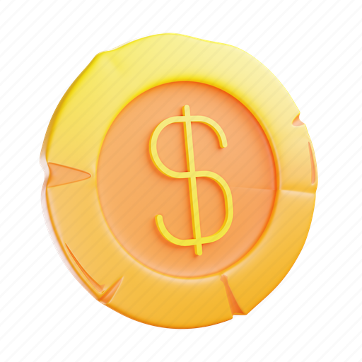 Coin, token, currency, money 3D illustration - Download on Iconfinder