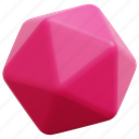 icosahedron, geometric, shape, geometry, object, render, 3d, element