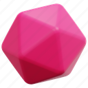 icosahedron, geometric, shape, geometry, object, element, 3d, illustration
