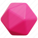 icosahedron, geometric, shape, geometry, illustration, element, 3d, object