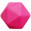 icosahedron, geometric, shape, geometry, illustration, element, 3d, object 