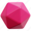 icosahedron, geometric, shape, geometry, object, element, 3d, render 
