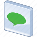 glossy, comment, announcement, chat, information, communication, sms, comments, verdancy, msn, green, statement, text, report, speech, message, voice, bubble, talk, vert, forum