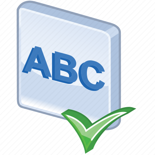 Checking, spell, abc, check spelling, valid, validation, ok icon - Download on Iconfinder