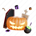 halloween, concept, night, orange, spoky, horror, pumpkin, celebration, traditional 
