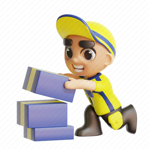 Delivery, man, deliveryman, courier 3D illustration - Download on Iconfinder