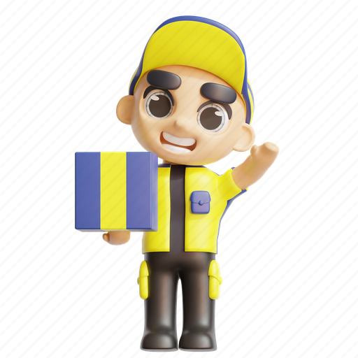 Delivery, man, deliveryman, courier 3D illustration - Download on Iconfinder