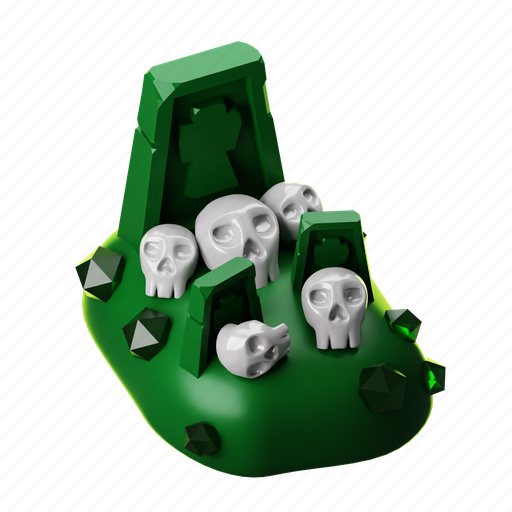 Halloween, spooky, horror, green, scary, creepy 3D illustration - Download on Iconfinder