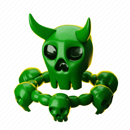Halloween, horror, scary, ghost, spooky, green 3D illustration - Download on Iconfinder