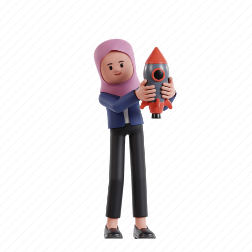 Business, startup, 3d character, 3d illustration, 3d rendering, 3d businesswomen, hijab 3D illustration - Download on Iconfinder
