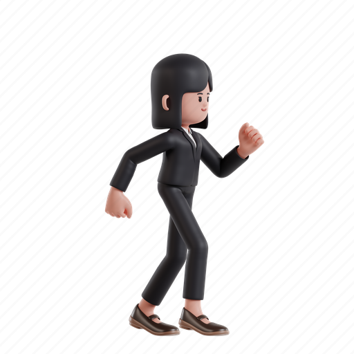Run, 3d character, 3d illustration, 3d render, 3d businesswoman, formal suit, fast 3D illustration - Download on Iconfinder