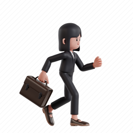Go, work, 3d illustration, 3d render, 3d businesswoman, formal suit, business girl 3D illustration - Download on Iconfinder