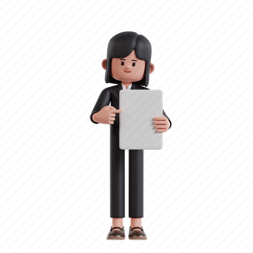 Holding, paper, 3d illustration, 3d render, 3d businesswoman, formal suit, woman 3D illustration - Download on Iconfinder