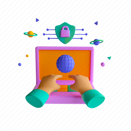 Cyberspace, security, safety, internet 3D illustration - Download on Iconfinder