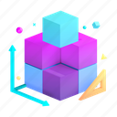 dimension, 3d model, 3d cube, sizing 