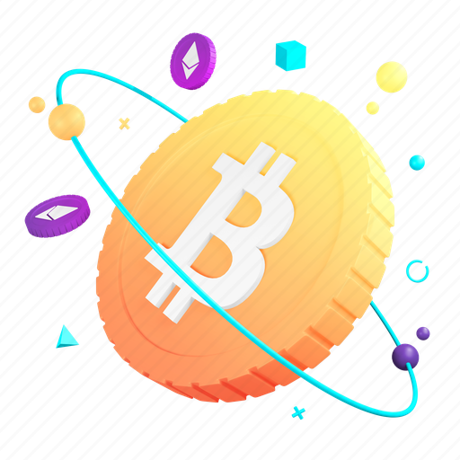 Cryptocurrency, bitcoin, digital currency, blockchain 3D illustration - Download on Iconfinder