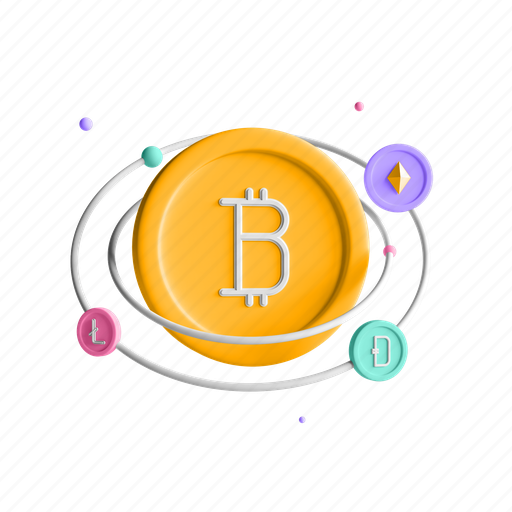 Crypto, bitcoin, cryptocurrency, coin 3D illustration - Download on Iconfinder