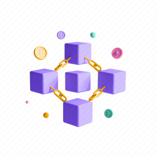 Blockchain, cube, cryptocurrency, technology 3D illustration - Download on Iconfinder