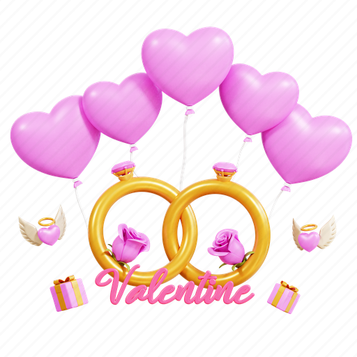 Illustration, valentine, celebration, surprise, event, heart, romance 3D illustration - Download on Iconfinder