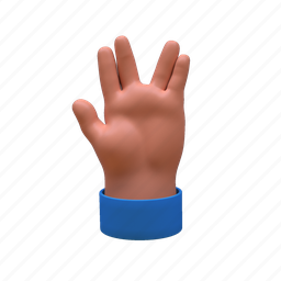 3d, success, peace, greeting, hand, gesture 