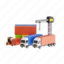 logistic, container, truck, cargo, transport, trade, international, freight, forklift