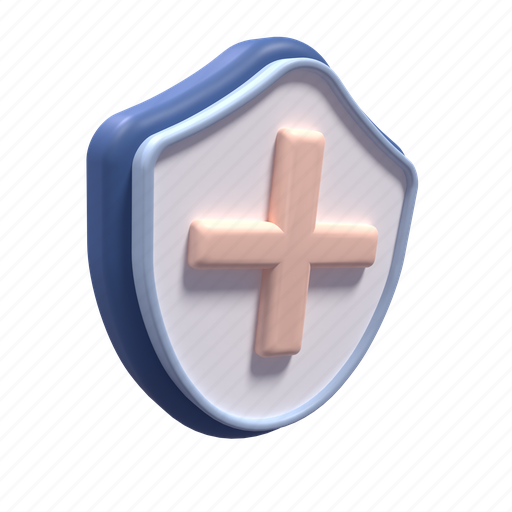 Medical, shield, safety, healthcare, security, protect, hospital 3D illustration - Download on Iconfinder