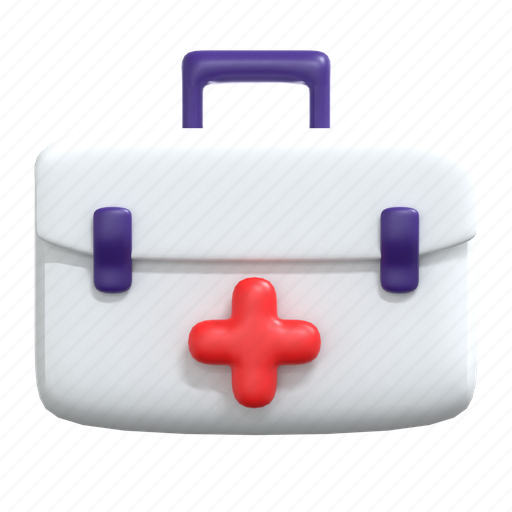 Bag, emergency, equipment, kit, assistance, doctor, help 3D illustration - Download on Iconfinder