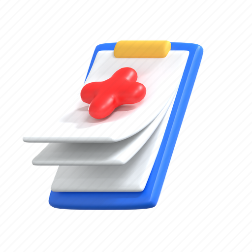 Note, clipboard, diagnosis, healthy, medicine, report, file 3D illustration - Download on Iconfinder