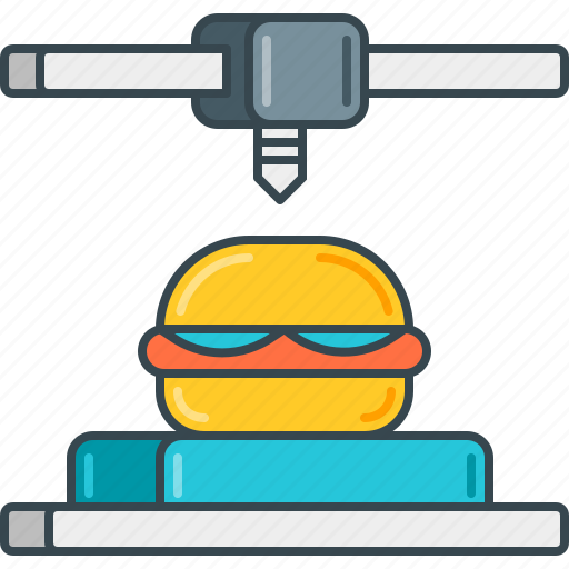 3d, food, printing, edible, hamburger, printer icon - Download on Iconfinder