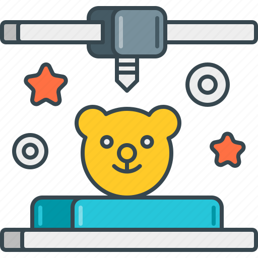 3d, toys, bear, kids, printed, teddy, toy icon - Download on Iconfinder