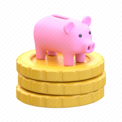 Money, coin, piggy bank, piggy, cash, savings, currency 3D illustration - Download on Iconfinder