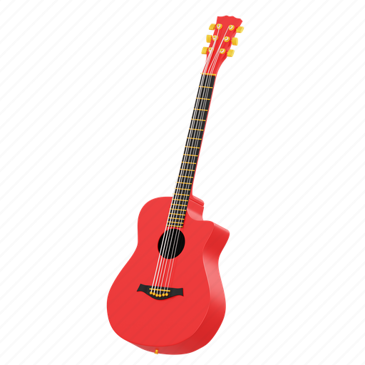 Acoustic, guitar, music, sound, instrument, song, audio 3D illustration - Download on Iconfinder