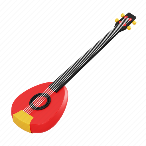Gambus, music, instrument, song, sound, audio, volume 3D illustration - Download on Iconfinder