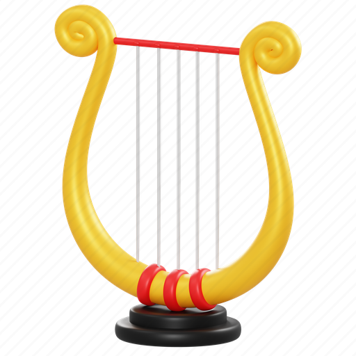 Harpa, music, instrument, song, sound, audio, orchestra 3D illustration - Download on Iconfinder