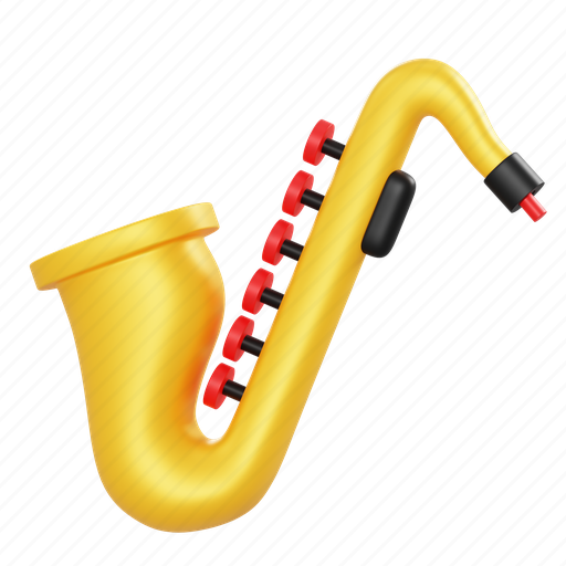 Saxophone, music, instrument, song, sound, audio, jazz 3D illustration - Download on Iconfinder