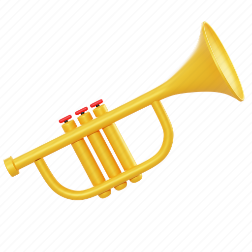 Trumphet, music, instrument, song, sound, audio, orchestra 3D illustration - Download on Iconfinder