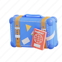 suitcase and passport, suitcase, passport, travel, vacation, tourism, bag 