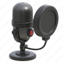 microphone, with, pop, filter, voice, speaker, recording, sound, multimedia, media, mic, audio, record, music 