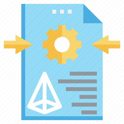 File, processing, process, plan, gear, flow, paper icon - Download on Iconfinder