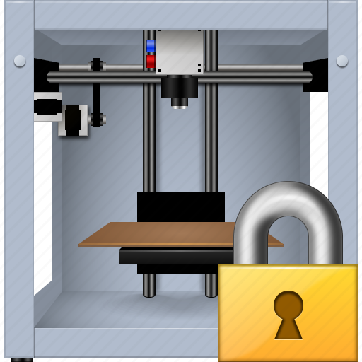 3d printing, 3dprinter, additive technology, lock, locked, print, printer icon - Download on Iconfinder