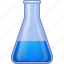 chemical glass, chemistry, clean water, flask, laboratory, retort, test tube