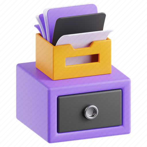 Documents, files, storage, organization, data, file cabinet 3D illustration - Download on Iconfinder