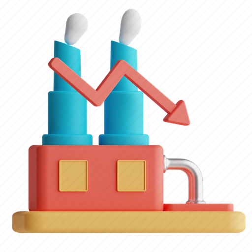 Impact, industry, factory, down 3D illustration - Download on Iconfinder