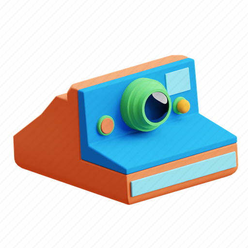 Polaroid, camera, classic, photography, old, retro, electronic 3D illustration - Download on Iconfinder