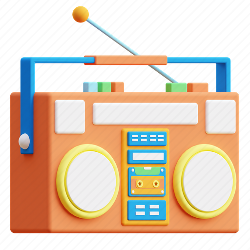 Radio, broadcast, audio, music, sound, bulletin, electronic 3D illustration - Download on Iconfinder