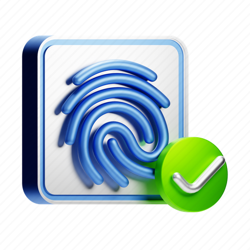 Fingerprint, biometric, scanner, identification 3D illustration - Download on Iconfinder