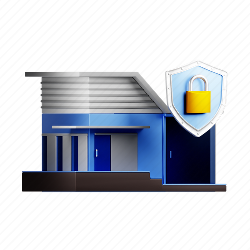 Home, security, building, shield 3D illustration - Download on Iconfinder