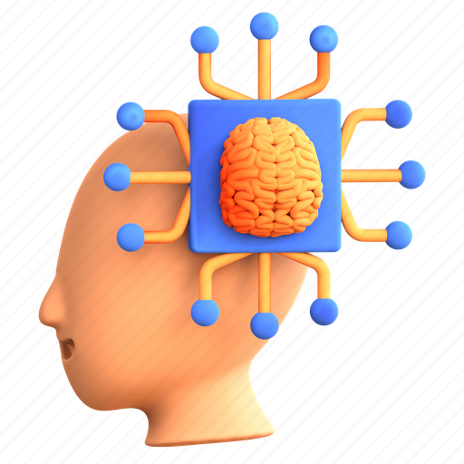 Artificial, intelligence, microchip, brain 3D illustration - Download on Iconfinder