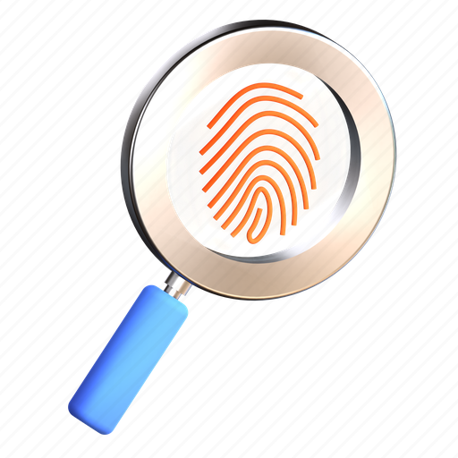 Evidence, fingerprint, biometric, identification 3D illustration - Download on Iconfinder