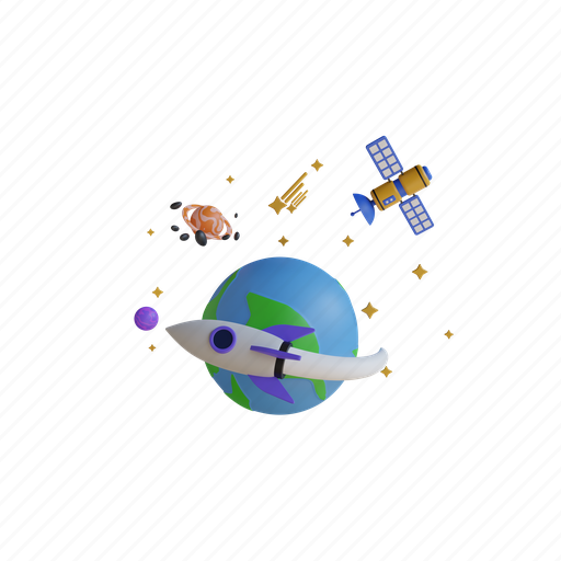 Space, astronomy, science, planet, rocket, earth, star 3D illustration - Download on Iconfinder